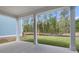 Covered patio overlooking a large grassy yard surrounded by trees at 357 Wappoo Trace Ln, Summerville, SC 29486