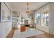 Bright home office featuring hardwood floors, ample natural light, stylish decor, and custom shelving for an inspiring workspace at 341 Trailmore Ln, Summerville, SC 29486