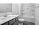 Bathroom features a modern vanity, integrated sink, and a shower-tub combination at 185 Surf Bird Rd # 506P, Summerville, SC 29486