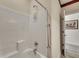 Clean bathroom with tub, shower, and grab bar at 127 Manning Ct, Summerville, SC 29485