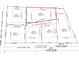 Aerial view showing lot sizes and boundaries of available properties at 1156 Porcher School Road, Awendaw, SC 29429