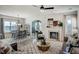 Spacious living space with dining area, fireplace, and stylish furnishings, offering a welcoming atmosphere at 144 Seaton Street, Summerville, SC 29486