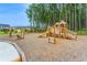 Community playground area with multiple play structures, seating and wood chip ground cover at 144 Seaton Street, Summerville, SC 29486