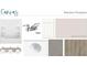 Sample board displaying bath, modern vanity, faucet, paint color, and flooring at 5142 Double Eagle Lp, Summerville, SC 29485