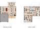 Layout of ground and first floors with kitchen, Gathering room, bedrooms, bathrooms, and garage at 5876 Hwy 165, Ravenel, SC 29470