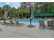 Community pool with lounge chairs and umbrellas at 1287 Hogans Aly, Mount Pleasant, SC 29466