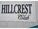 Hillcrest Club sign with black lettering on a white background at 3005 Dalmore Dr, Ravenel, SC 29470