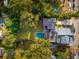 Aerial view of home with pool and large backyard at 436 Church St, Mount Pleasant, SC 29464