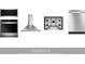 Stainless steel kitchen appliances including an oven, cooktop, range hood, microwave, and dishwasher at 219 Darby Meadow Ln, Ridgeville, SC 29472