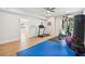Home gym in the basement with a treadmill, weight machine, and punching bag at 2972 Anchor Watch Dr, Wadmalaw Island, SC 29487