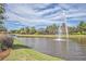 Picturesque pond with fountain and lush greenery creating a serene atmosphere at 506 Tranquil Waters Way, Summerville, SC 29486