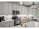 Modern kitchen with stainless steel appliances and white shaker cabinets at 1016 Swamp Harrier Ave, Ravenel, SC 29470