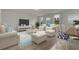 Comfortable living room with plenty of seating and a large TV at 2018 Quiet Ibis Rd, Hanahan, SC 29410
