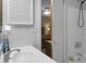 Bathroom with vanity, shower, and view to bedroom at 6240 April Pine Cir # B, North Charleston, SC 29406