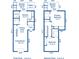 Two-story floor plan showing a spacious layout with two bedrooms at 6240 April Pine Cir # B, North Charleston, SC 29406