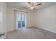 Empty bedroom with ceiling fan and sliding glass doors at 1158 Village Creek Lane Unit 4 # 803, Mount Pleasant, SC 29464