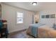 Serene bedroom with hardwood floors, a comfortable bed, and a charming view from the bright window at 303 Longleaf Rd, Summerville, SC 29486
