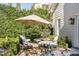 Cozy patio with umbrella and comfortable seating area at 79 Alexander St, Charleston, SC 29403