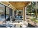 Private patio perfect for outdoor relaxation, with furniture and green space beyond at 162 High Hammock Villas, Seabrook Island, SC 29455