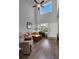 Bright living room with vaulted ceilings, hardwood floors, and a cozy seating area at 162 Kirkland St, Goose Creek, SC 29445