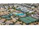 Aerial view of community pool, tennis courts, and clubhouse at 218 River Martin Ct, Summerville, SC 29483