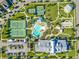 Aerial view showing community amenities including pool and tennis courts at 3204 Cross Vine Ln, Summerville, SC 29483