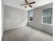 Cozy bedroom with grey walls, carpet, and ceiling fan at 376 Watergrass Way, Summerville, SC 29485