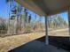 Covered patio overlooks a spacious backyard with a treeline at 962 Dusk Dr, Summerville, SC 29486
