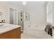 Relaxing bathroom with a soaking tub and walk-in shower at 9632 Scarborough Ct, Summerville, SC 29485