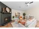 Living area with a modern fireplace and access to the backyard at 444 Longleaf Dr, Summerville, SC 29483
