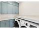 Laundry area featuring blue cabinets, white countertop space and modern appliances at 9005 Stern Aly, Johns Island, SC 29455