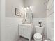 Small bathroom with white subway tile and pedestal sink at 11 Perry St, Charleston, SC 29403