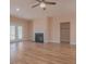 Living room with hardwood floors, fireplace and access to a back patio at 1374 Leisure Dr, Summerville, SC 29486