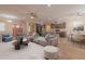 Open concept living room with hardwood floors and a neutral color scheme at 1374 Leisure Dr, Summerville, SC 29486