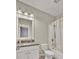 Clean bathroom with granite vanity and shower/tub combo at 1615 Paradise Lake Dr, Mount Pleasant, SC 29464
