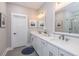 Modern bathroom boasts double vanity, quartz countertops and a walk-in shower at 270 Darby Meadow Ln, Ridgeville, SC 29472