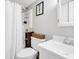 Clean bathroom with white vanity, toilet and shower at 279 Driftwood Ln, Edisto Beach, SC 29438