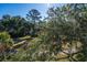 View from a balcony showcasing a tree-filled landscape at 279 Driftwood Ln, Edisto Beach, SC 29438
