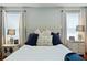 Bright bedroom with two windows, a plush bed, and stylish nightstands at 534 Farmers Market Rd, Saint George, SC 29477