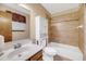 Clean bathroom with a shower/tub combo and a white vanity at 8048 New England Dr, North Charleston, SC 29420