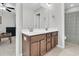 Double vanity bathroom with a shower/tub combo at 9736 Black Willow Ln, Ladson, SC 29456