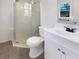 Clean bathroom with white vanity, toilet, and glass shower at 3 Tommy Cir, Goose Creek, SC 29445