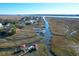 Aerial view of waterfront community with houses and waterways at 363 Clayton Dr, Charleston, SC 29414