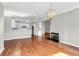 Spacious dining area with hardwood floors and elegant light fixture at 363 Clayton Dr, Charleston, SC 29414