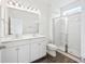 Bathroom with double vanity and glass shower at 803 Recess Pointe Dr # 54, Moncks Corner, SC 29461