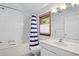 Clean bathroom with shower/tub combo and white vanity at 2942 Seabrook Island Rd, Seabrook Island, SC 29455