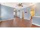 Spacious bedroom with wood floors, and ensuite bathroom at 307 Pimpernel St, Summerville, SC 29483