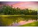 Scenic pond reflecting the colorful sunset at 307 Pimpernel St, Summerville, SC 29483