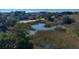 Aerial view showcasing the property's peaceful surroundings and waterfront location at 3701 Dock Site Rd # 205, Edisto Beach, SC 29438