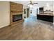 Gathering room with fireplace and access to kitchen at 105 Gambels Ln, Summerville, SC 29485